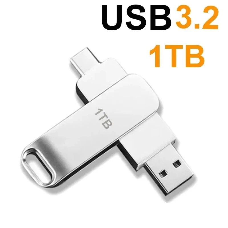 Lenovo USB 3.2 512GB OTG Flash Drive USB-C Type-C Metal Memory Stick Pen Drive