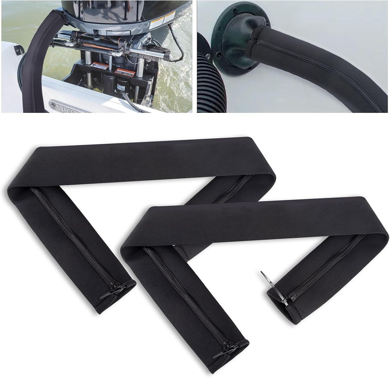 2PCS 48-Inch Trolling Motor Cable Sleeve,Zippered Rigging Sleeve,Made of Neop...