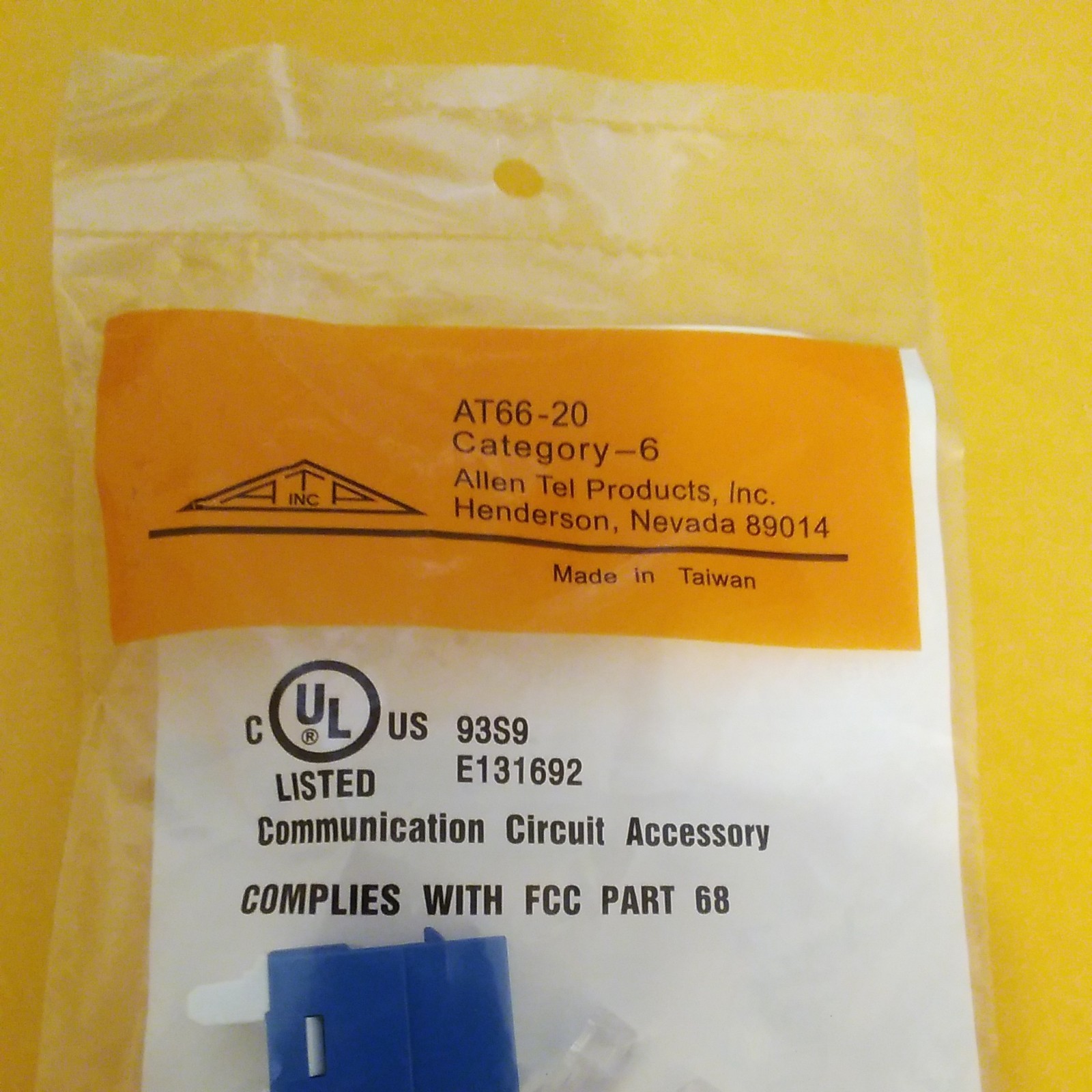 5 pcs ALLEN TEL Cat 6 High Density  Jack Module, Blue AT66-20