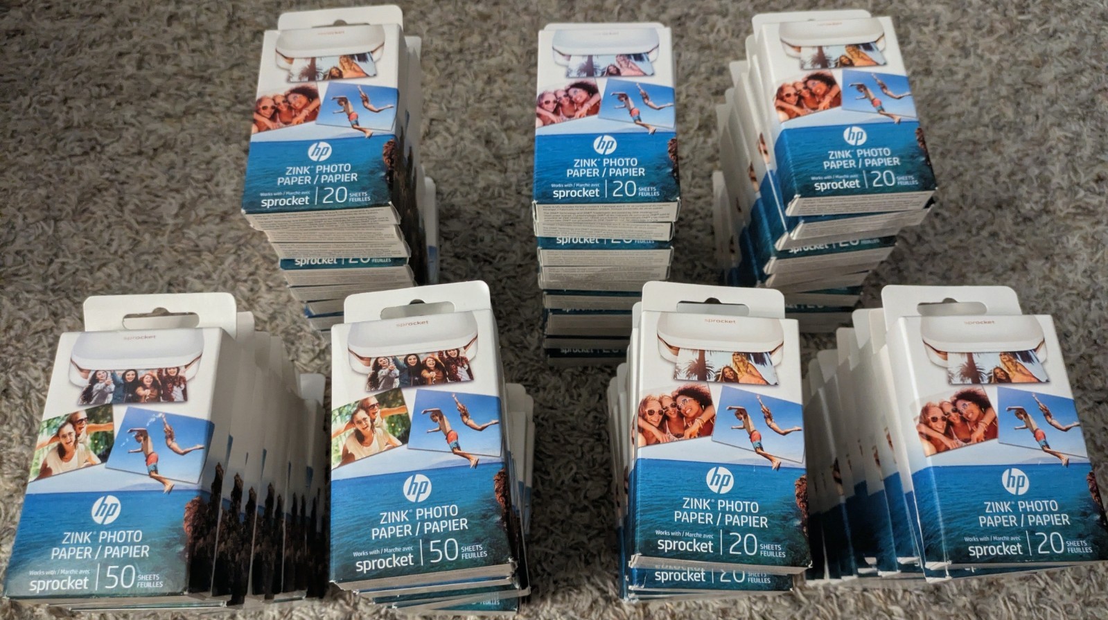 HP Sprocket ZINK Photo Paper Bulk Lot 2x3 Sticky Back (1460 Sheets Total)
