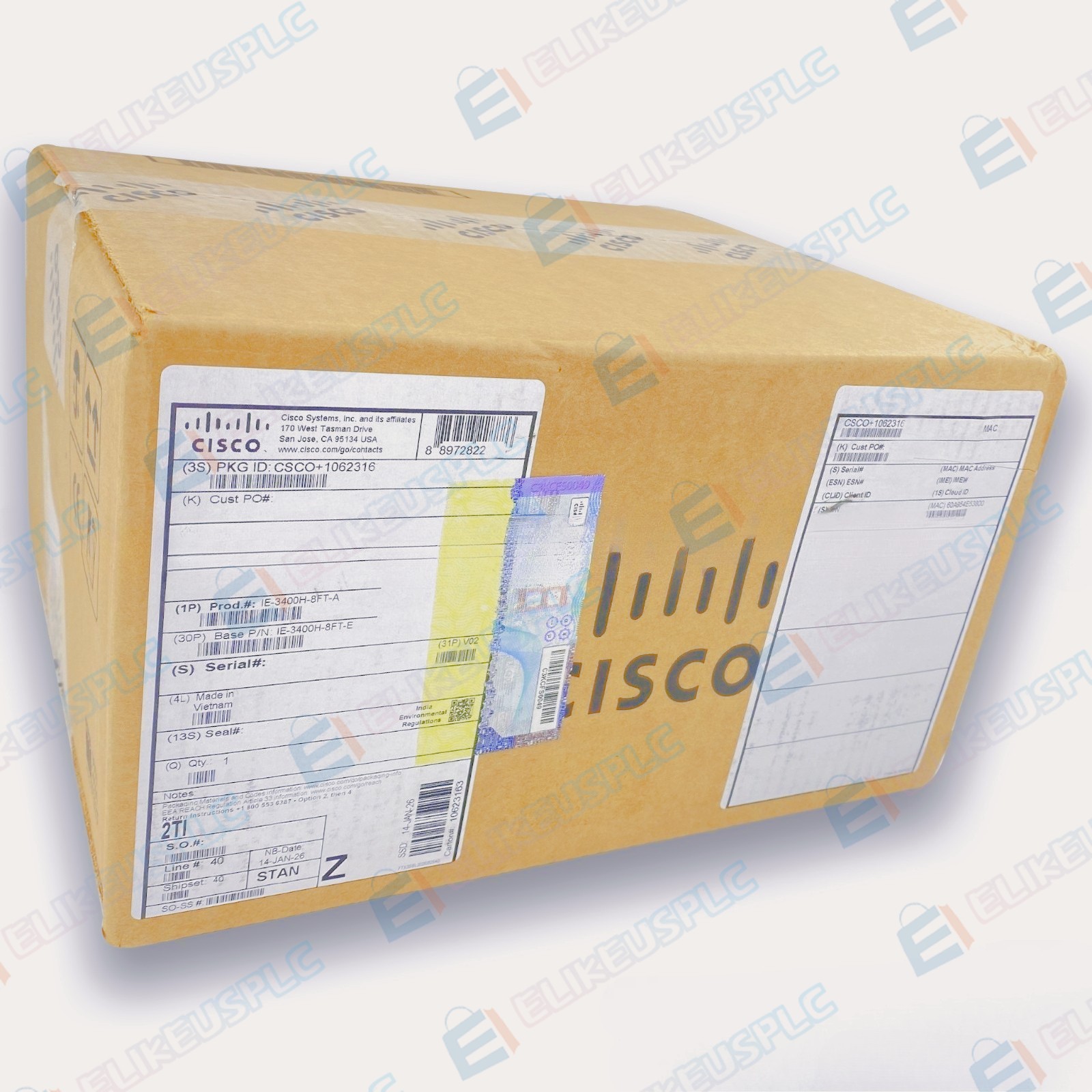 Cisco IE-3400H-8FT-E Catalyst Switch IE3400 Series New Expedited Shipping MMD0
