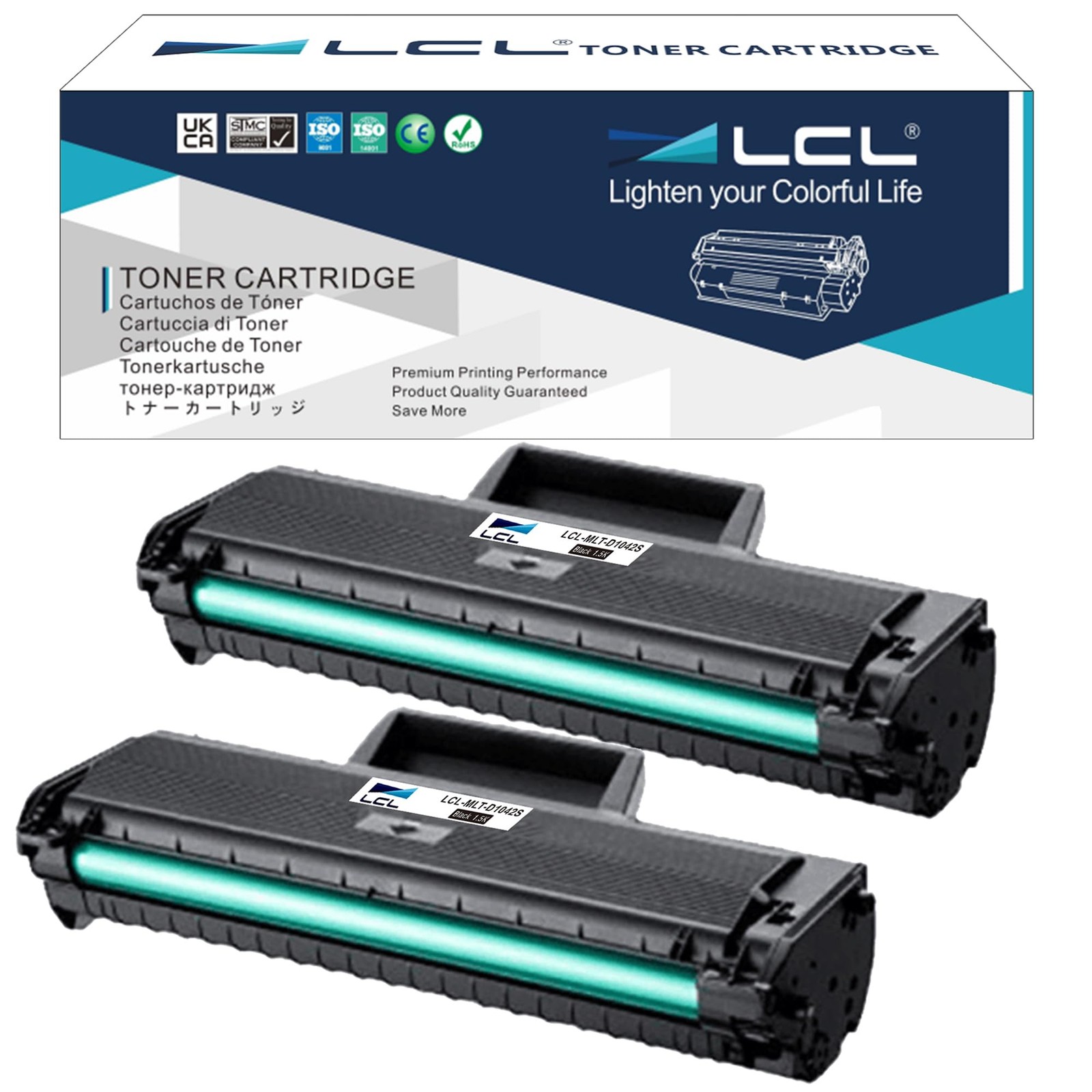 LCL MLT-D104S Toner Cartridge for Samsung ML-1660 SCX-3205W (2-Pack Black)