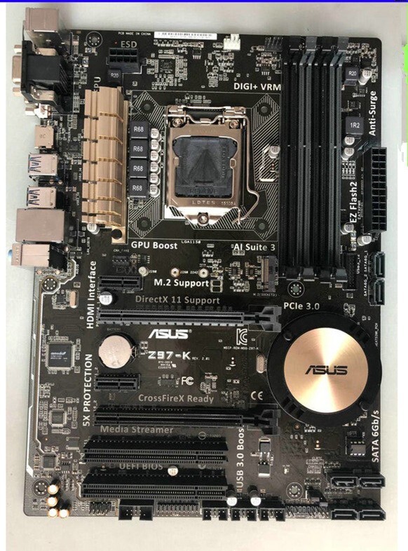 ASUS Z97-K Motherboard LGA1150 Chipset Intel Z97 DDR3 With I/O Baffle