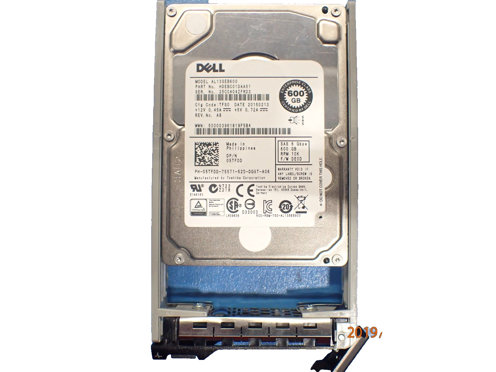 Dell 05TFDD 600GB 6G 10K 2.5" SAS SFF HDD w/ Tray Internal Hard Disk Drives