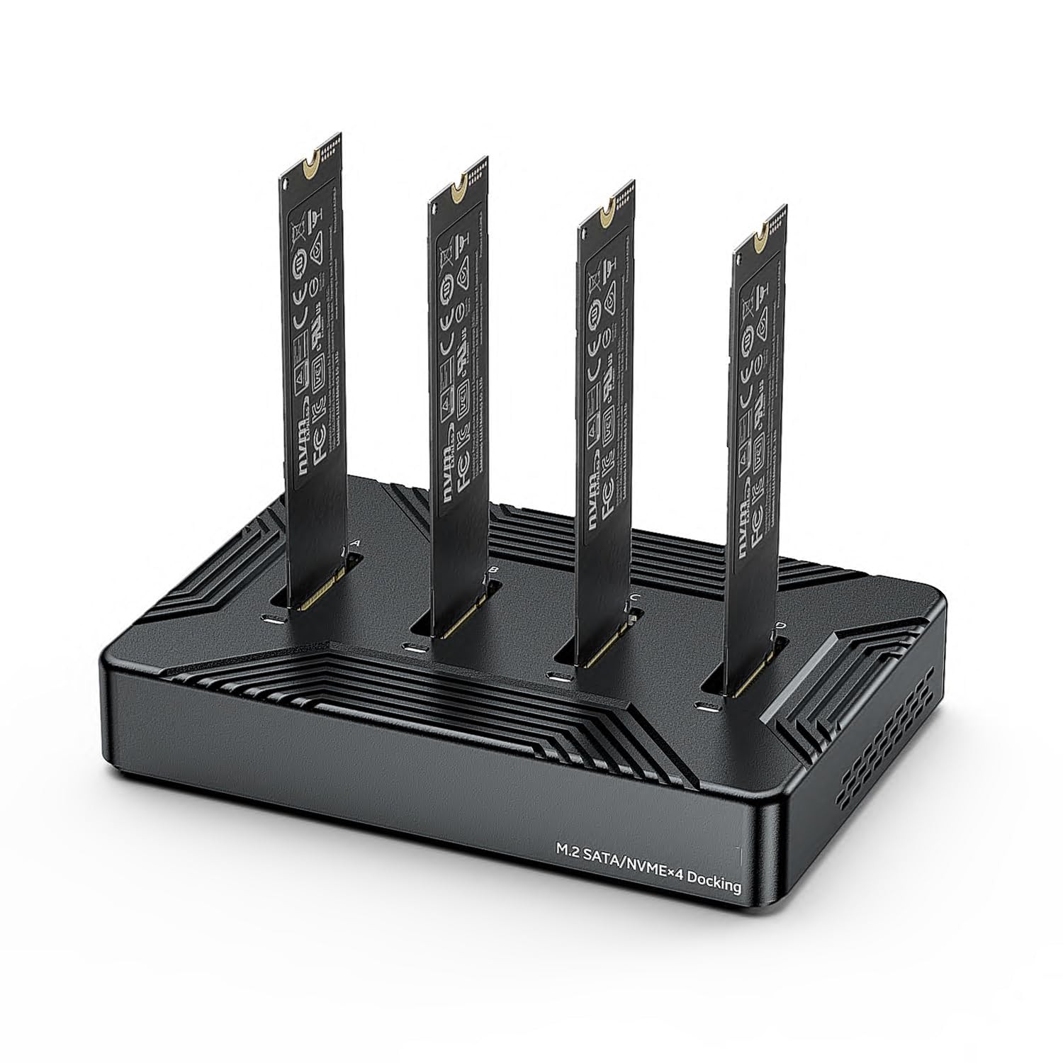 MiliPow 4-Bay M.2 NVME SATA SSD Enclosure Tool-Free, USB 3.2 Gen 2 10Gbps Ext...
