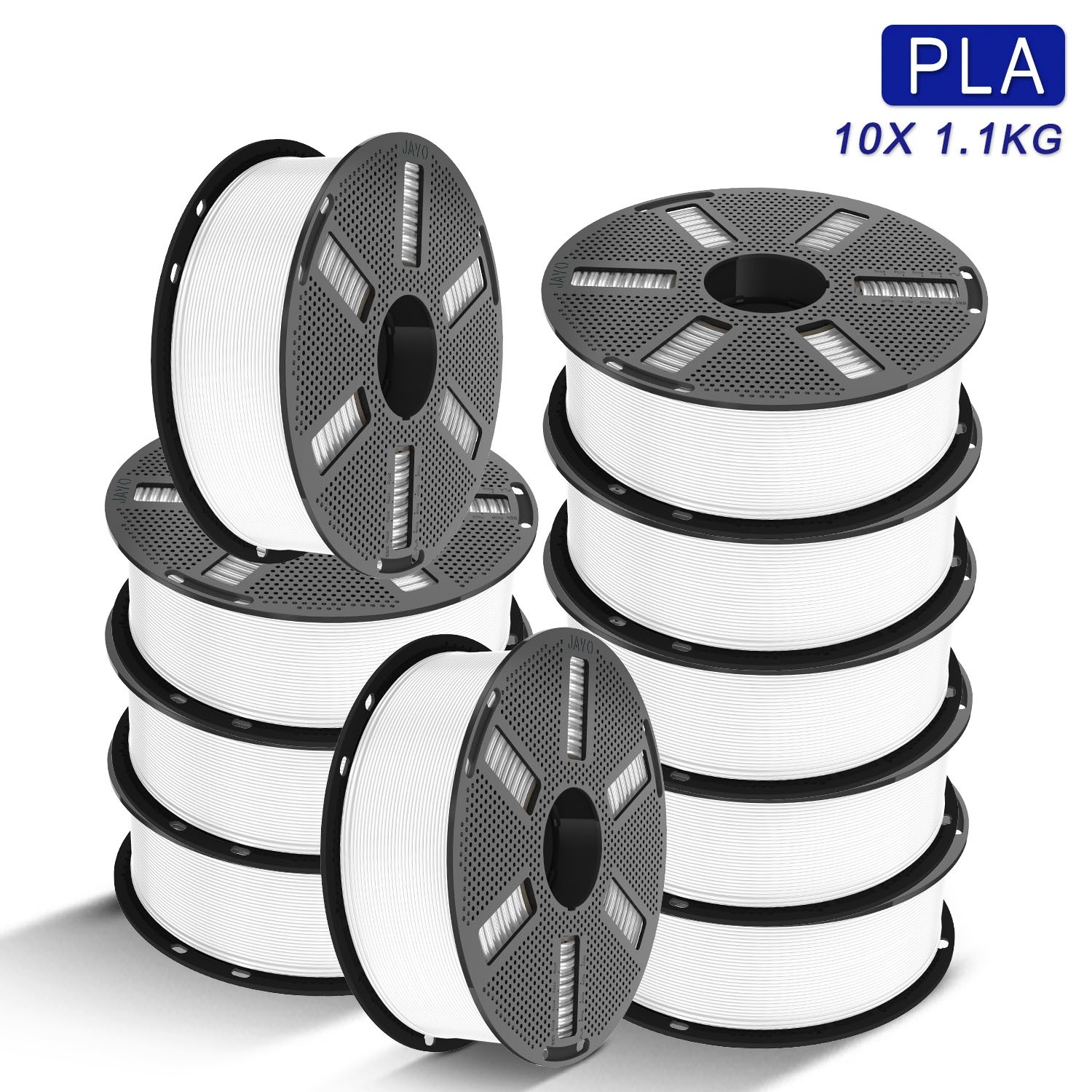 JAYO 10x 1.1KG PLA White 1.75MM 3D Printer Filament High Purity Low Shrinkage