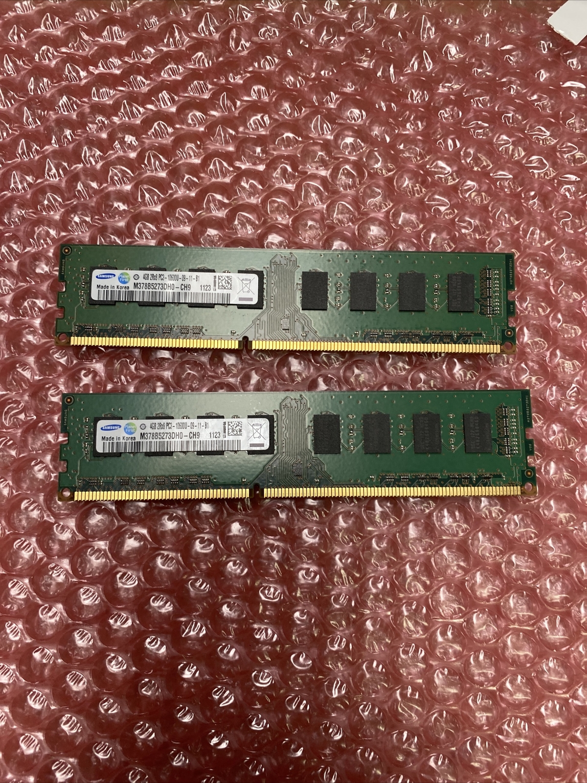 LOT OF 2 Samsung DDR3 8GB RAM (2x4GB) | 1333MHz | M378B5273DH0-CH9