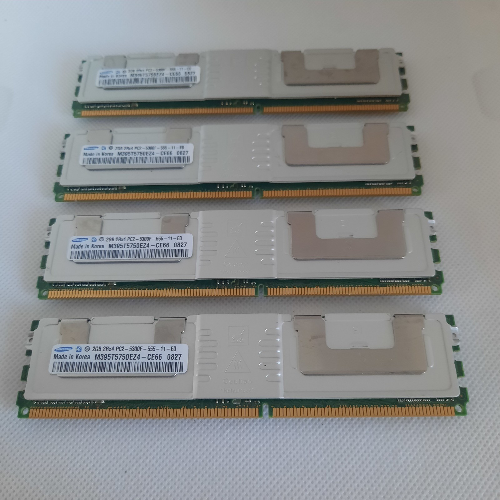 8GB TOTAL, 2gb X 4, SAMSUNG M395T5750EZ4-CE66 2RX4 PC2-5300F-555-11-E0 DDR2