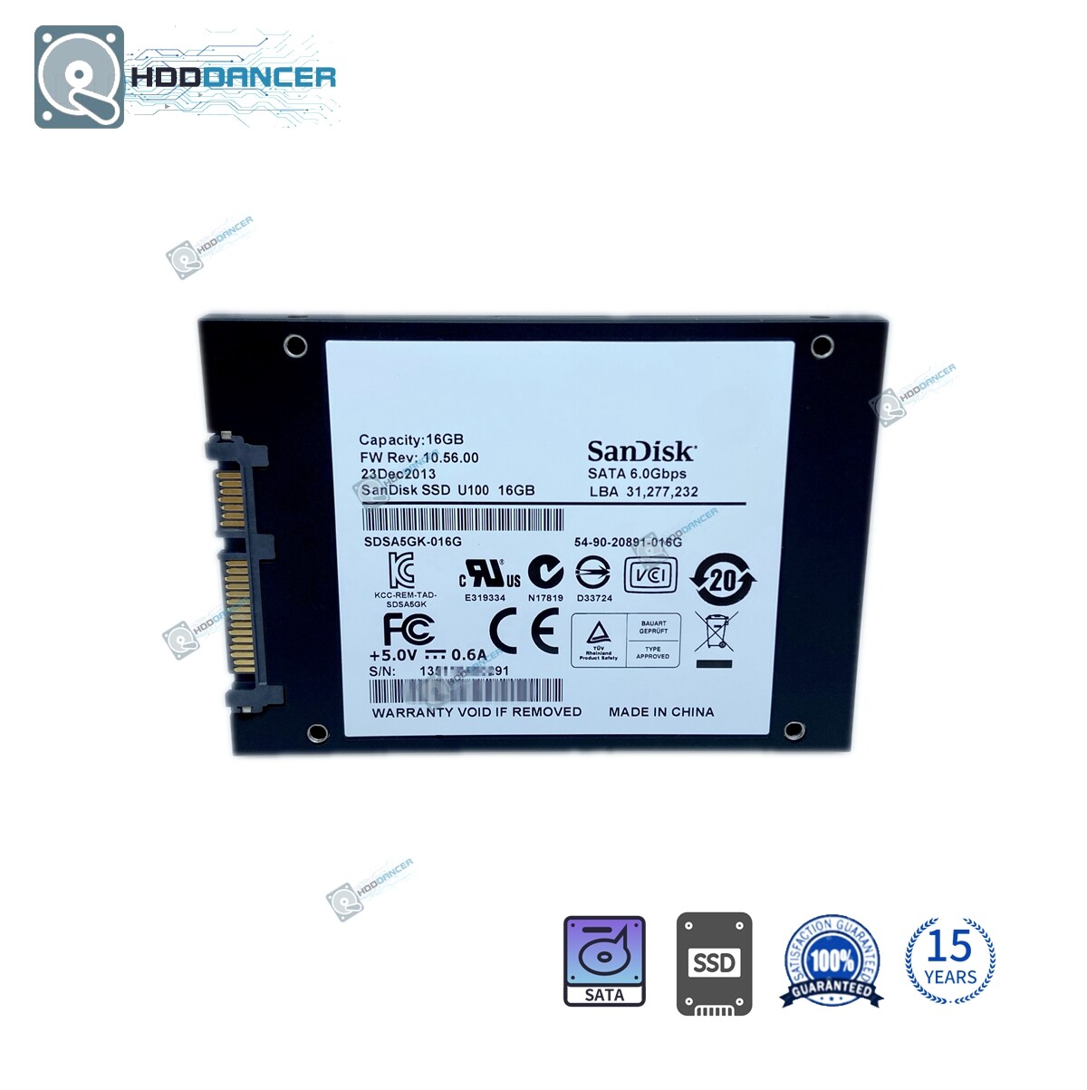 SDSA5GK-016G SanDisk SSD U100 16GB SATA 7mm 2.5" 6.0Gbps Solid State Drive New