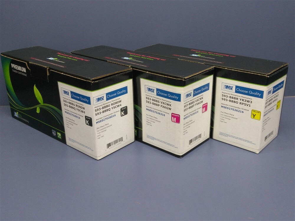 Set of 3 High Yield Toner for Dell C2660DN C2665DNF Black Magenta Yellow