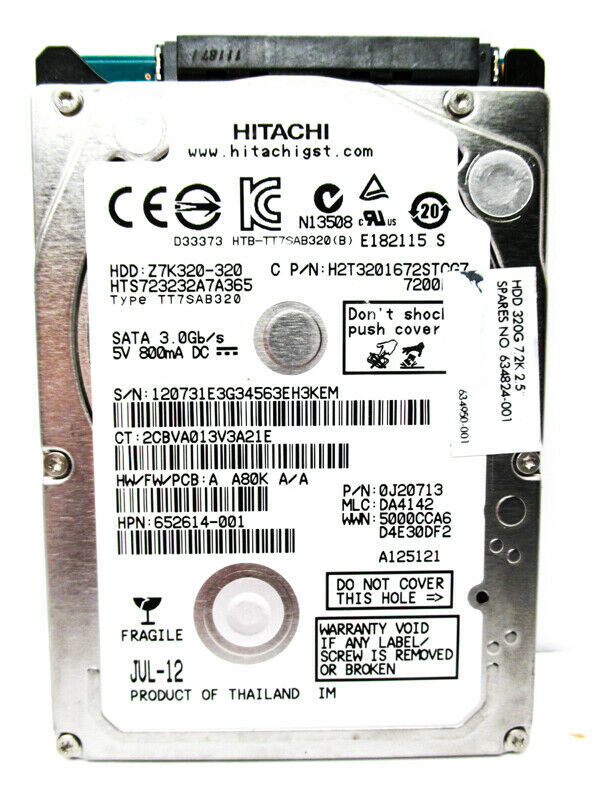 Hitachi 320GB HTS723232A7A365 SATA 0J20713 Laptop DA4142 HardDrive WIPED&TESTED