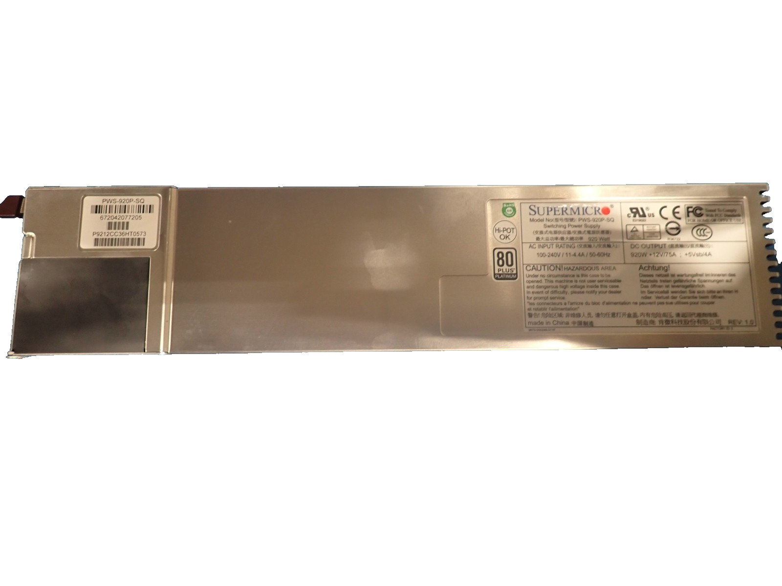 Supermicro PWS-920-SQ 920 Watt High Efficiency PSU Server Power Supply