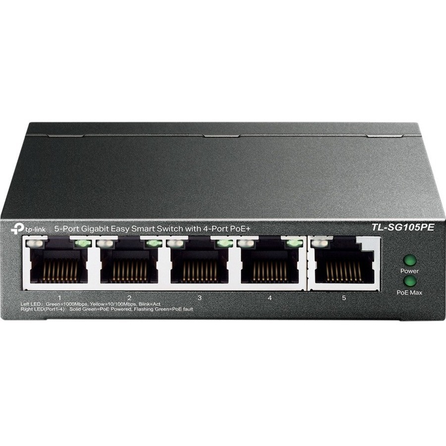 TP-Link 5-Port Gigabit Easy Smart Switch with 4-Port PoE+ TLSG105PE