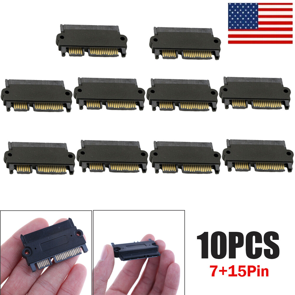 10X SATA 7+15Pin 22P Male Plug to SATA 22Pin 7+15P Female Jack Adapter Convertor