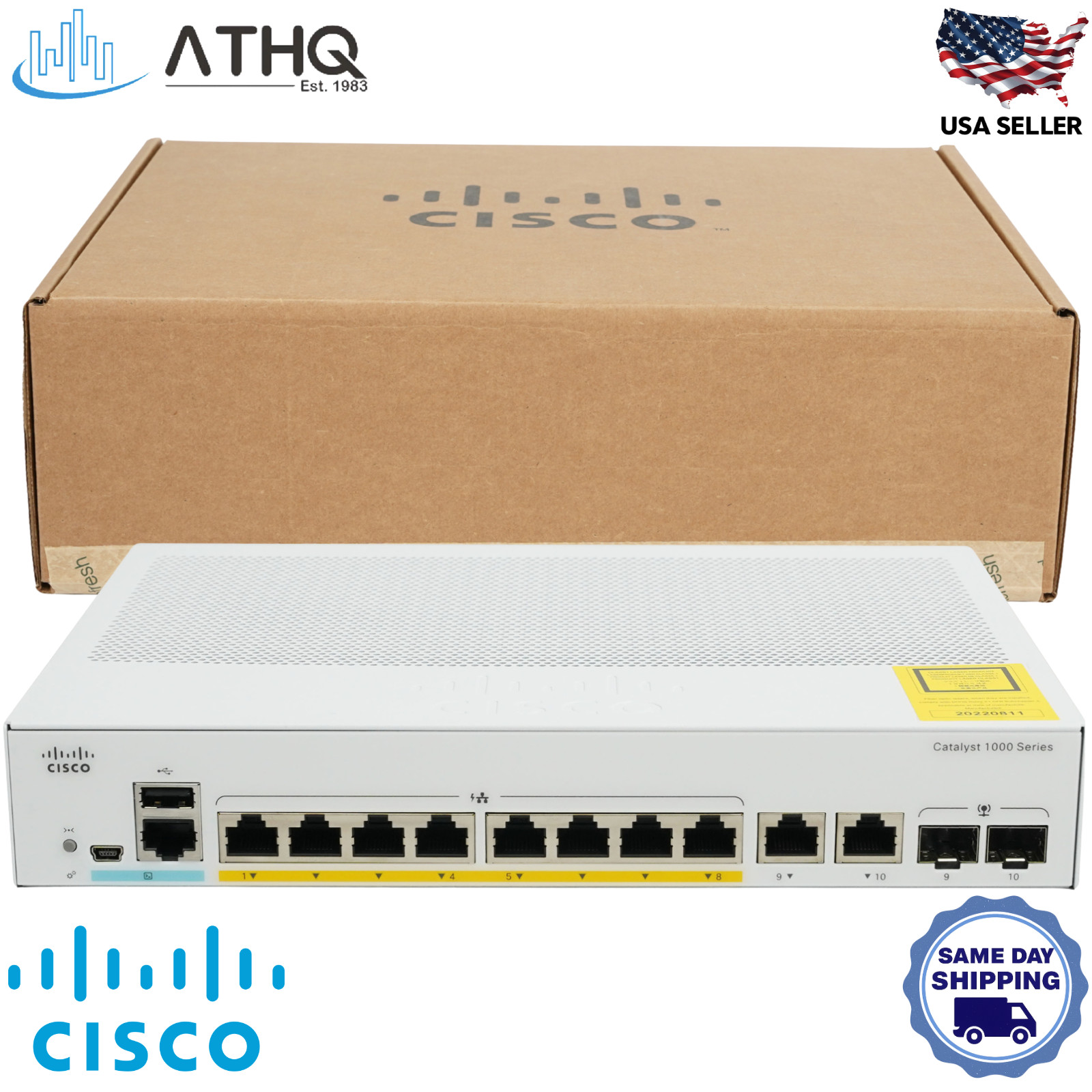 Cisco C1000-8FP-E-2G-L 8-Port Gigabit PoE+ 120W Managed Switch 2x SFP Refresh