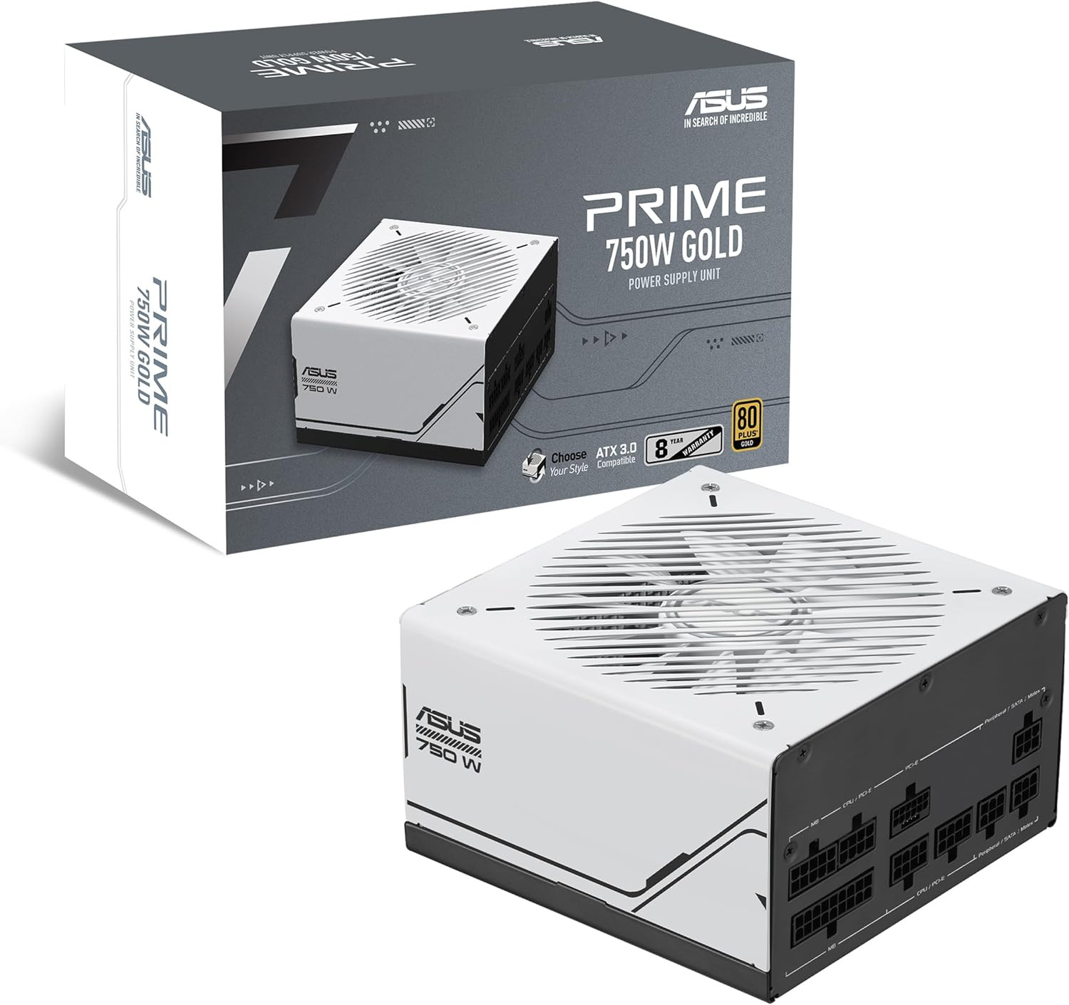ASUS Prime 750W Gold (750 Watt, ATX 3.1 Compatible, Fully Modular Power Supply,