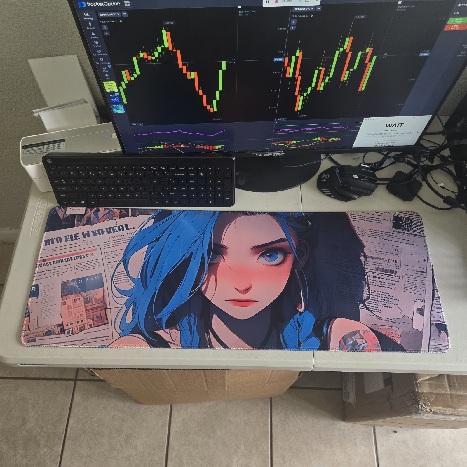 Jinx Arcane XXL Gaming Mouse Pad - League of Legends 80x30cm Stitched Edges #1