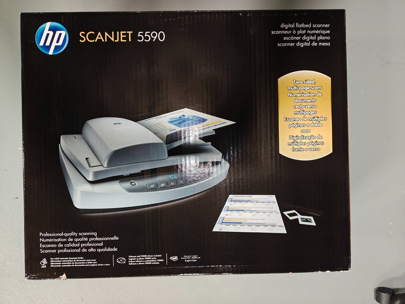 HP ScanJet 5590 Flatbed Scanner w/Duplex 50 sheet ADF & 35mm slide & neg adapter