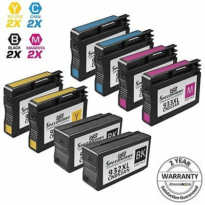 8pk BLACK Color 932XL 933XL HY Ink Cartridge for HP Officejet 6100 6600 6700