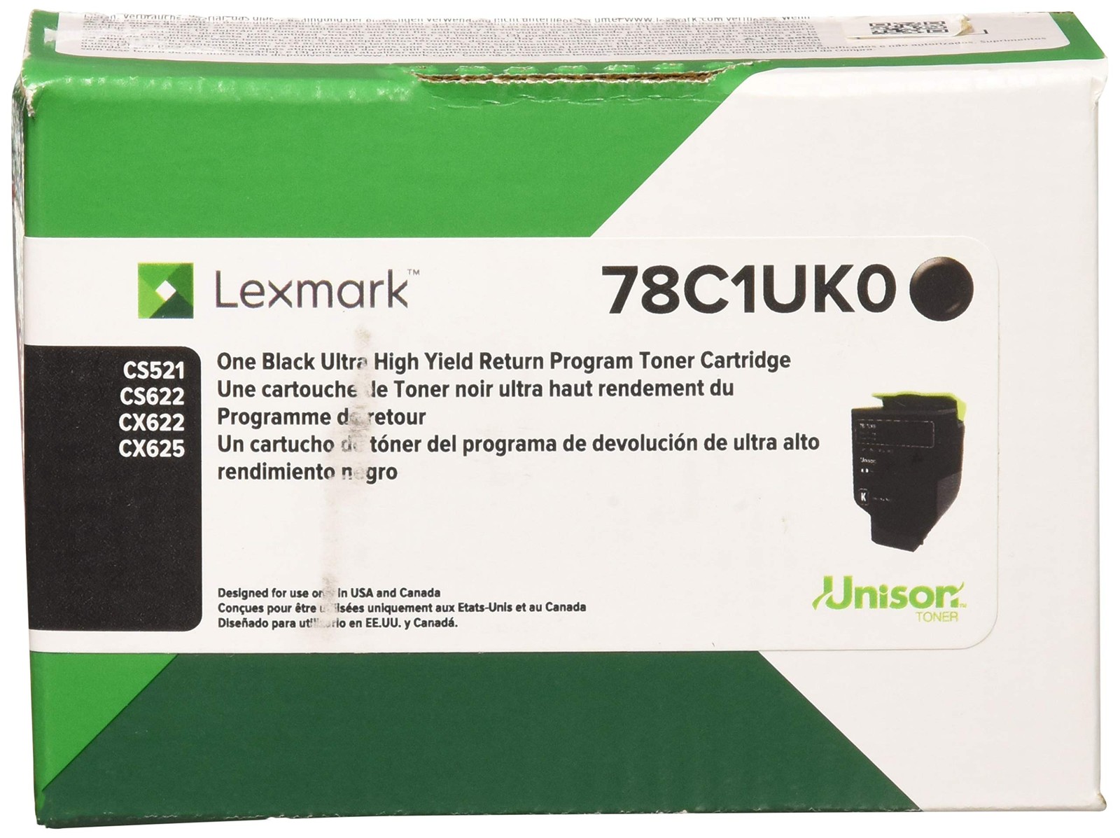 Original Lexmark 78C1UK0 Black Toner. New Sealed Box, We Ship Fast