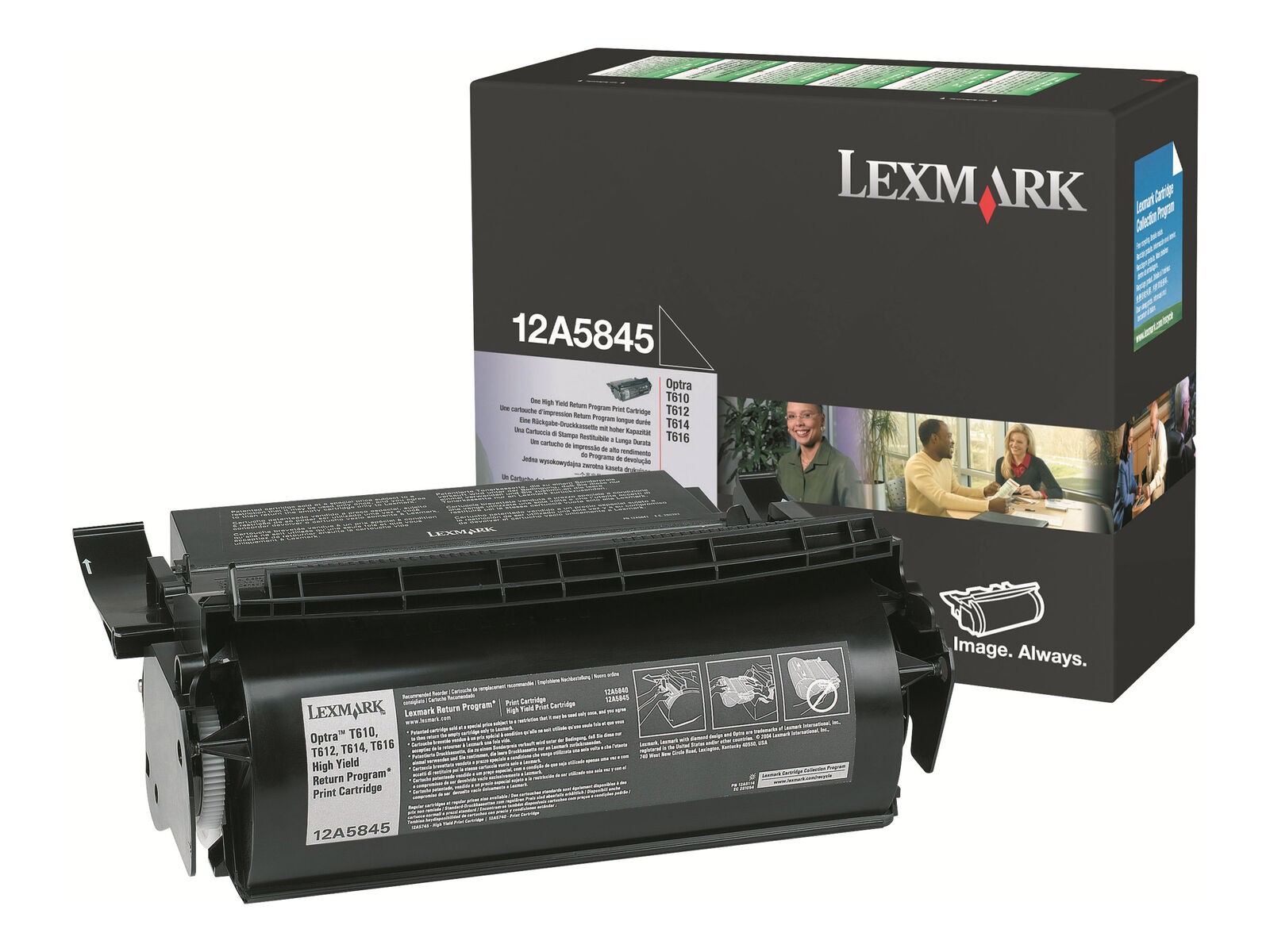 Lexmark Toner 12A5845 12A7320 Original New Black 25,000 Pages Optra T610 T612