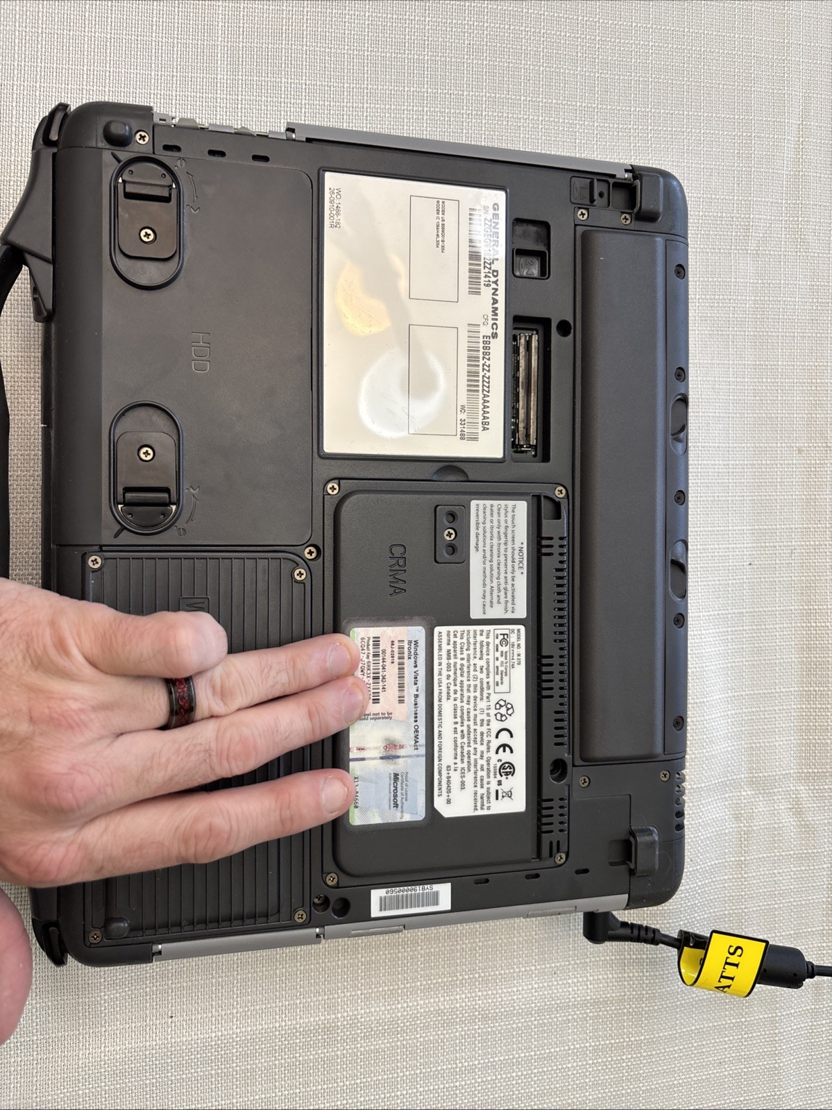 General Dynamics GoBook XR-1 12" Intel Core Duo 2GB RAM NO HDD/OS Boots Up - DW