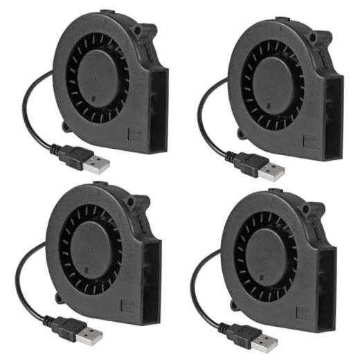 4Pcs 75mm USB Fan 75mm x 15mm Cooling Turbo Blower Fan 5V 7515 USB 4pcs 2.95in