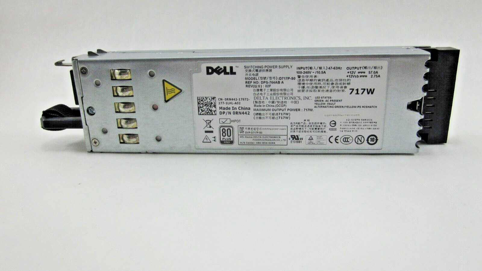 Dell D717P-S0 DSP-76AB 717W 0RN442 Switching Power Supplies for PowerEdge