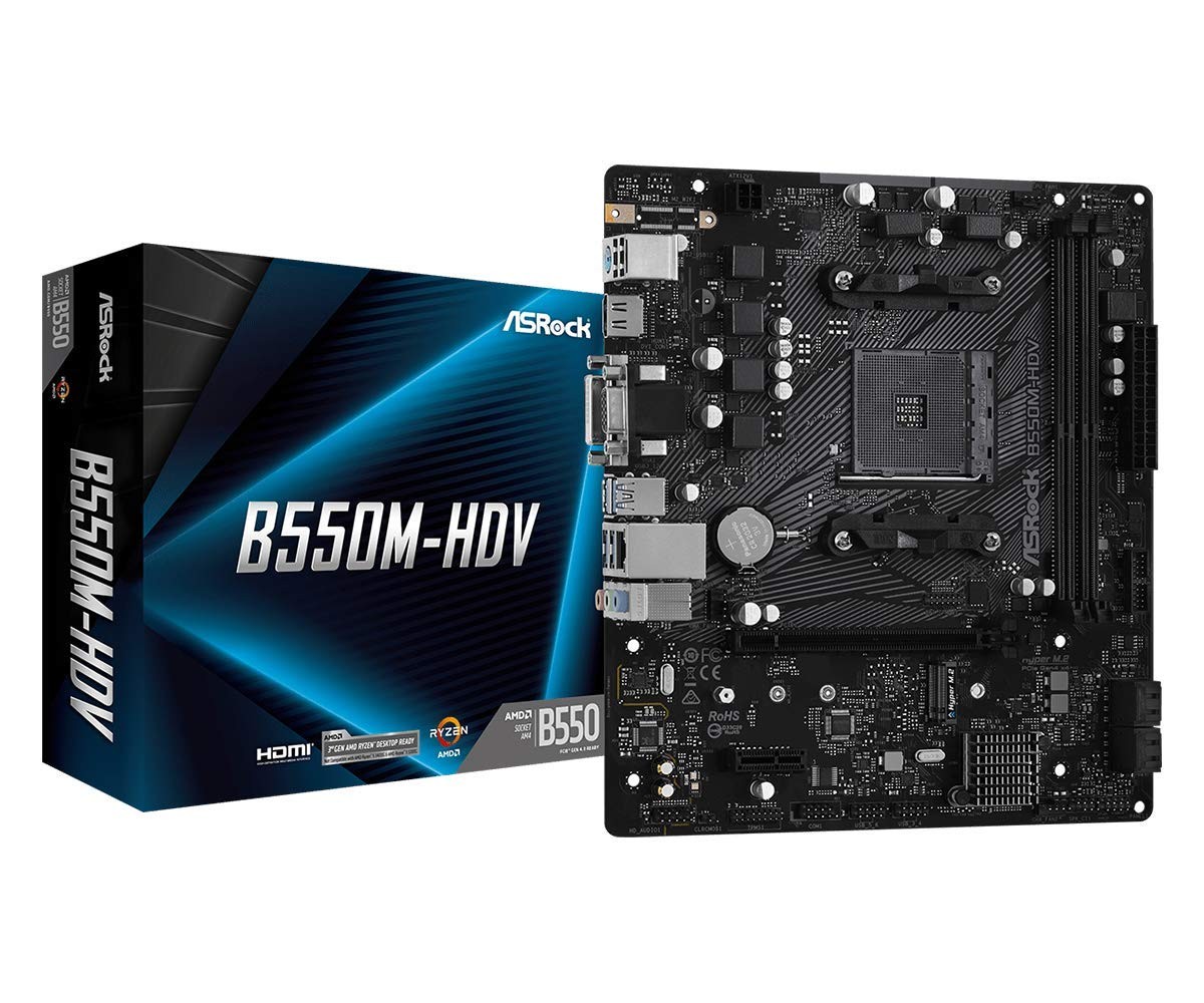 ASRock B550M-HDV Socket AM4 Micro-ATX Motherboard, Supports AMD Ryzen 5000/4000/
