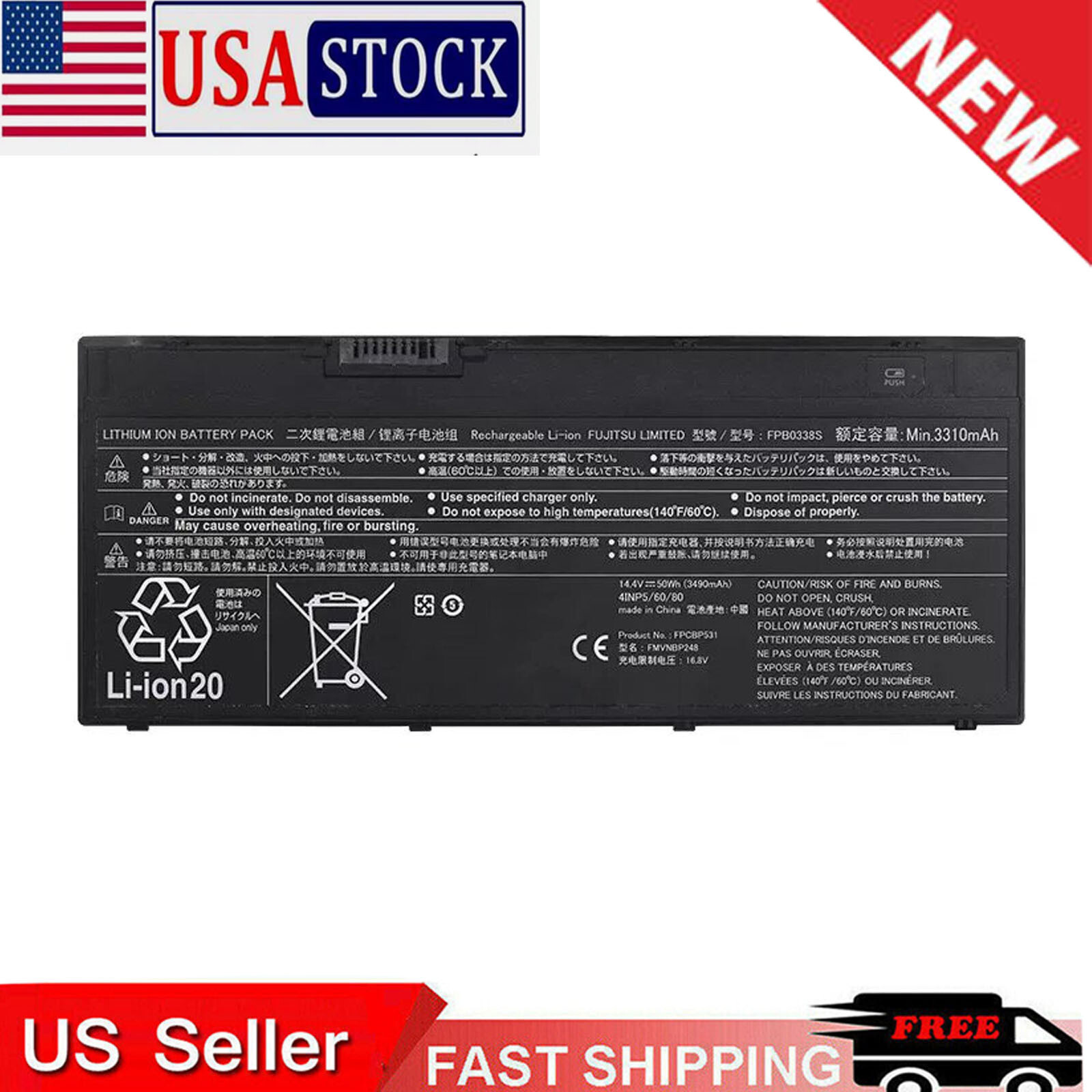 New FPB0338S FMVNBP247 Battery for Fujitsu LifeBook E548 E558 U747 U748
