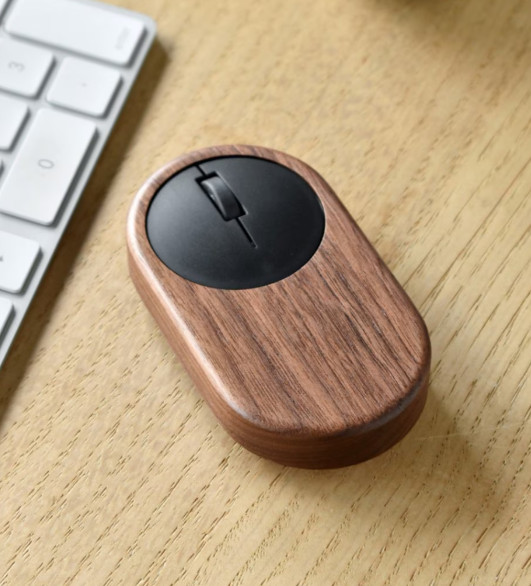 Hacoa Wooden Wireless Mouse made of natural wood walnut Handmade Japan