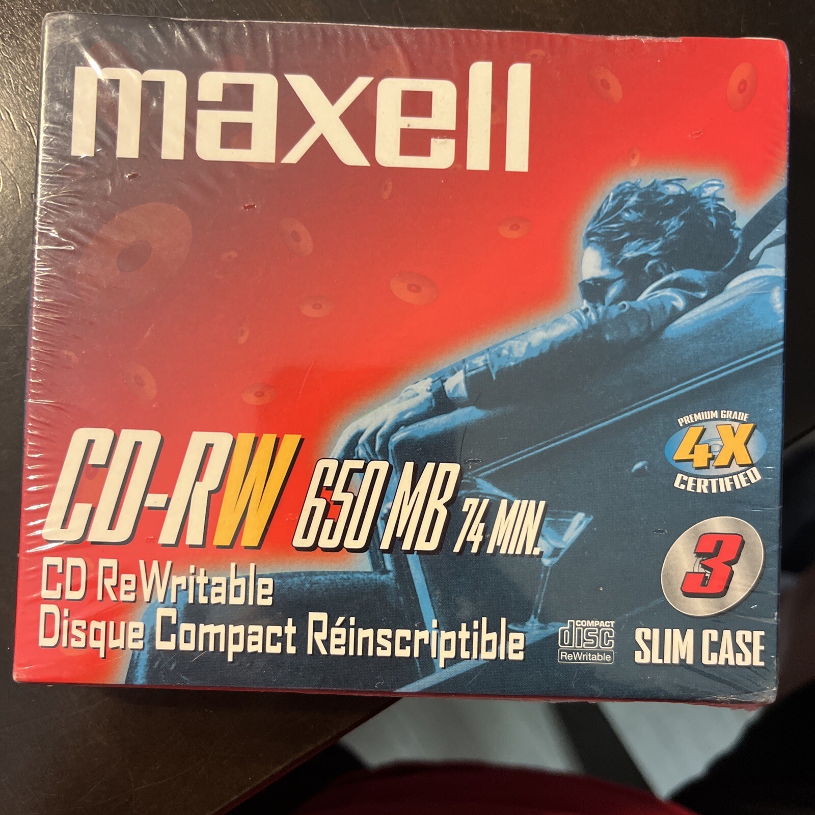 Sealed Maxell CD-RW74 CD ReWritable 650MB 74Minute 3-Pack Y2K Survival Guide