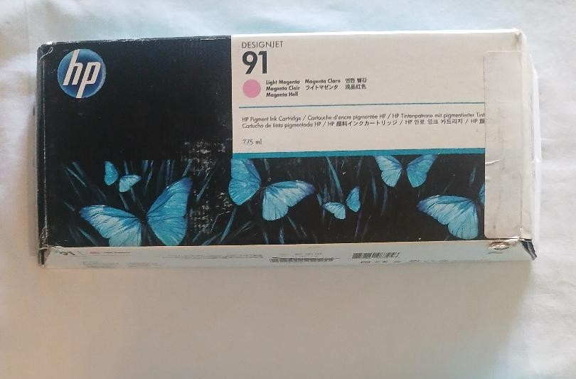 New Sealed Genuine HP 91 Light Magenta Ink C9471A For DesignJet Z6100 Ships FREE