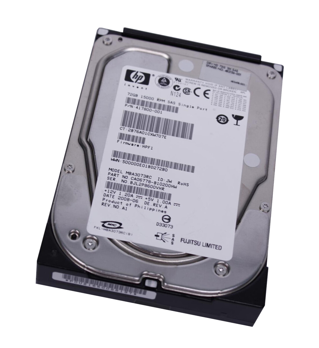 HP MBA3073RC P/N: 417800-001 73GB