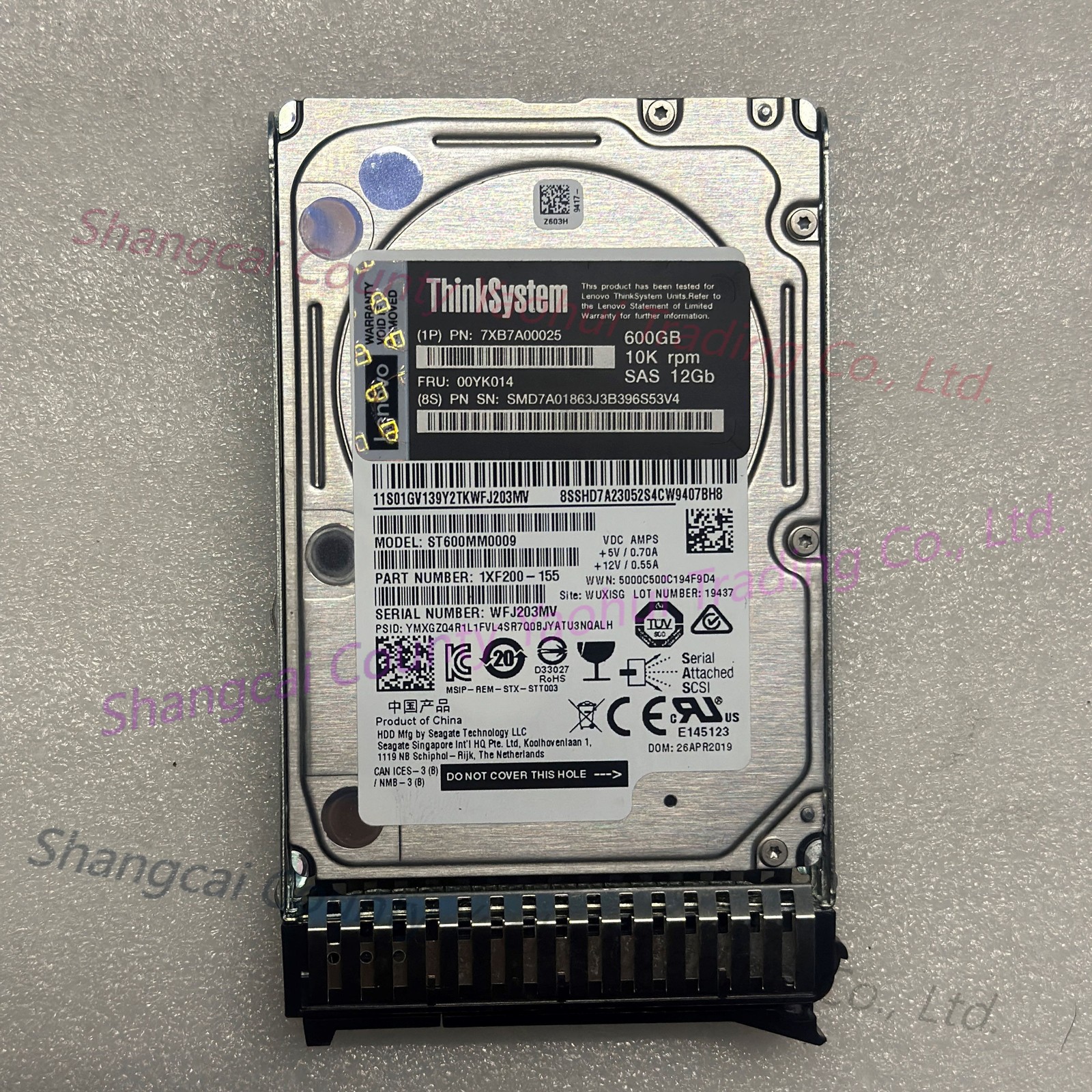 For Lenovo 600GB SAS 10K SR Server, Hard Drive 7XB7A00025 00YK014