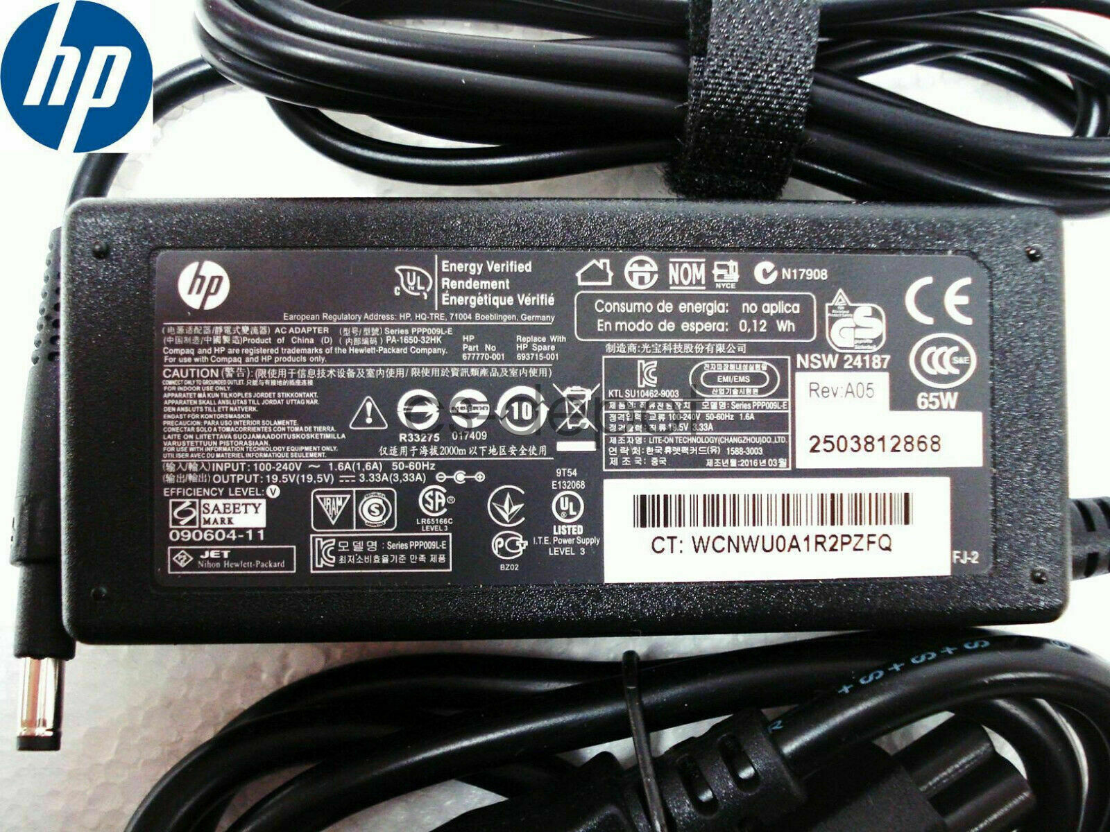 65W HP 693715-001 GENUINE 677770-001 677770-002 613149-001 Ac Adapter Charger