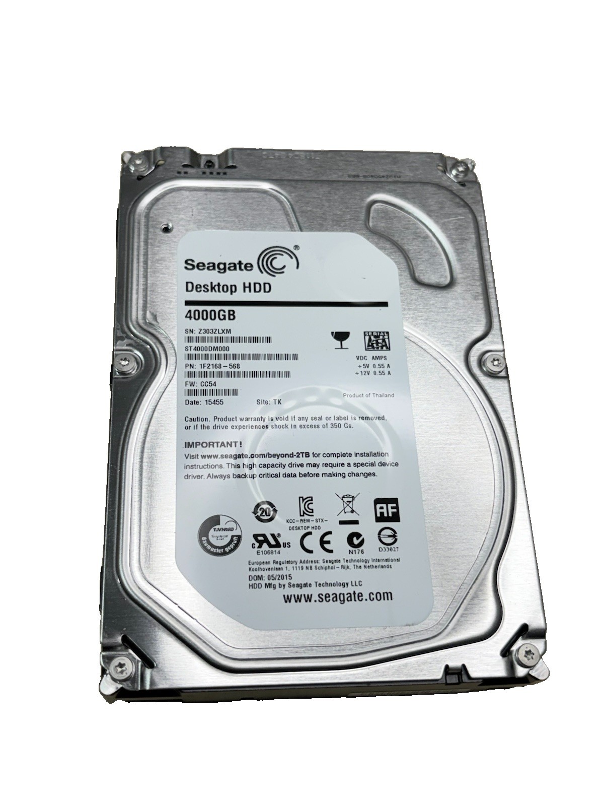 Seagate 3.5" ST4000DM000 4TB SATA III 6Gbps Hard Drive Tested Good Health