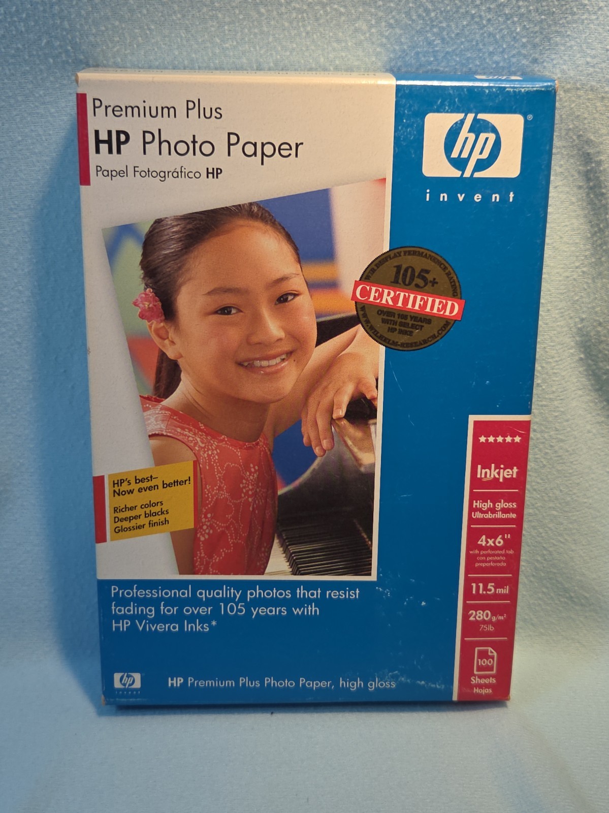 HP Photo Paper Premium Plus High Gloss 4x6 100 Sheets Q5431A ~New Sealed