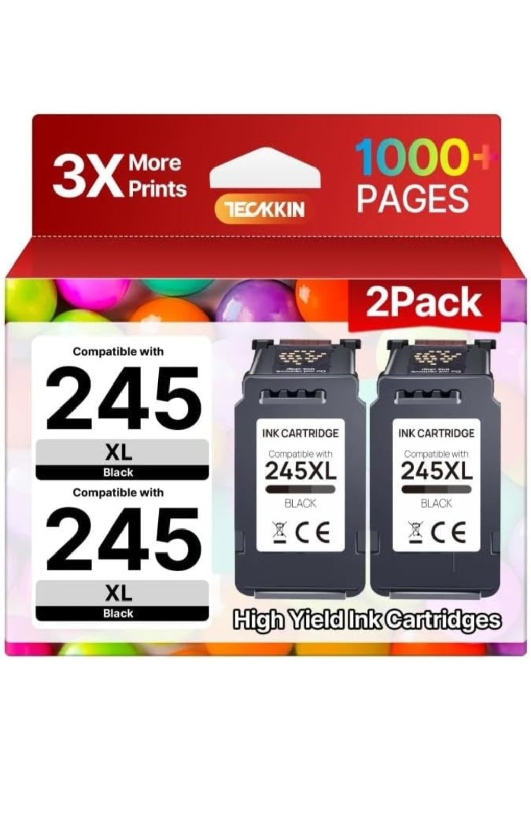 2Pk High Yeild 245XL Black Ink for Canon Pixma TR4520 MG2522 MG2922 TS3120 TS302