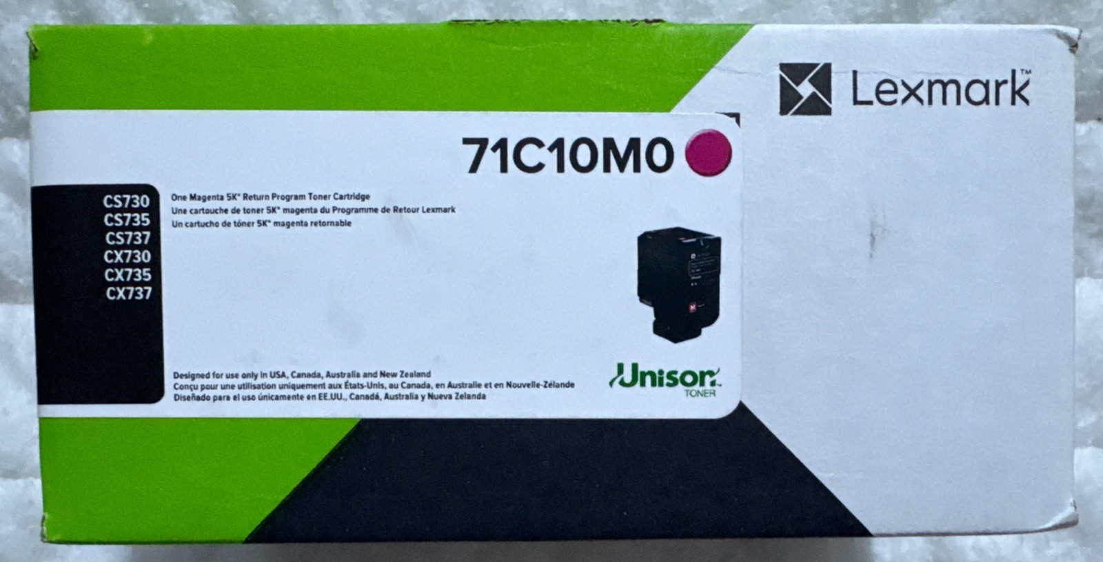 Lexmark 71C10M0 Magenta Toner Cartridge For CS730 CS735 CS737 CX730 CX735 CX737