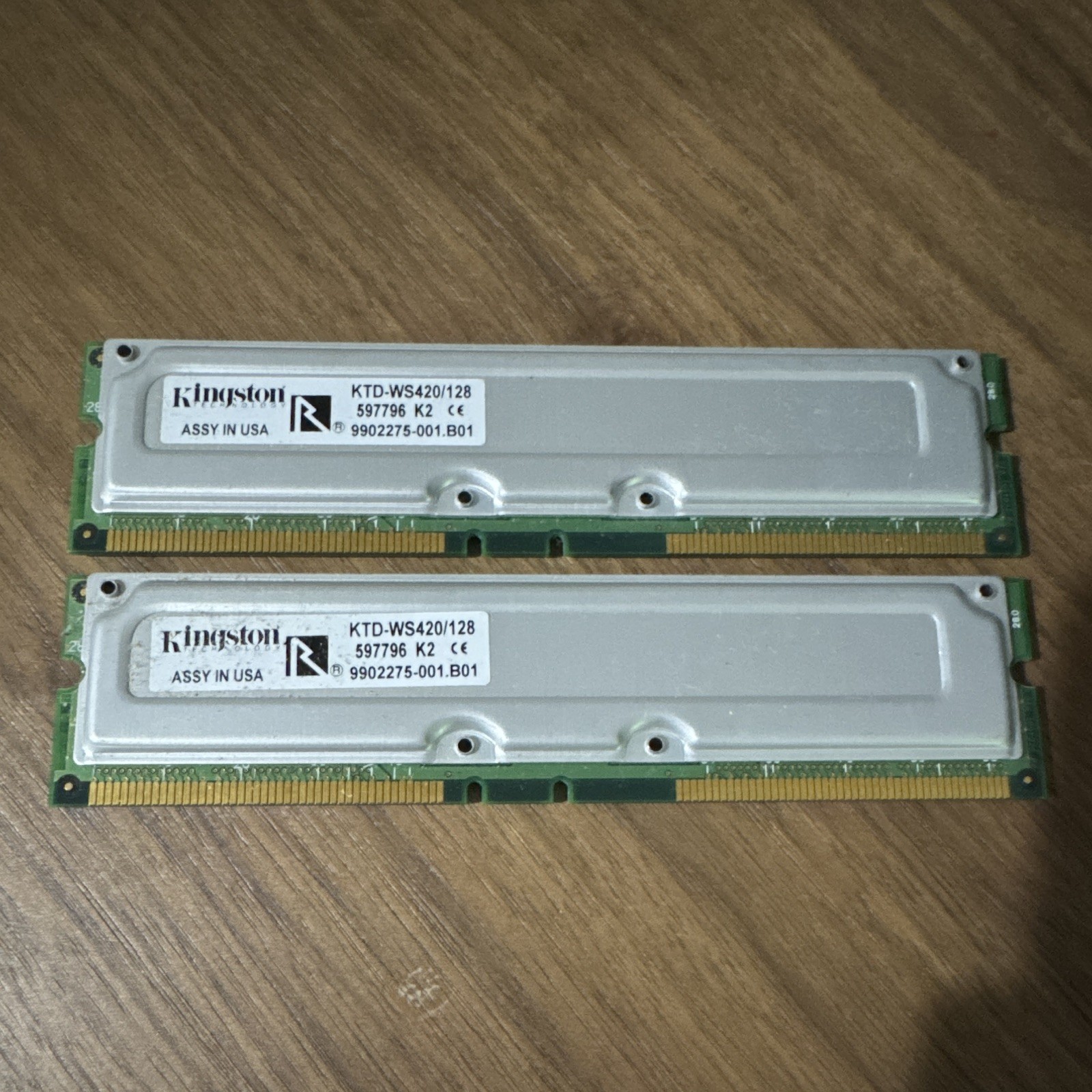 KINGSTON KTD-WS420/128 (2x64MB Kit) Rambus RIMM PC800 ECC - Untested, As-Is