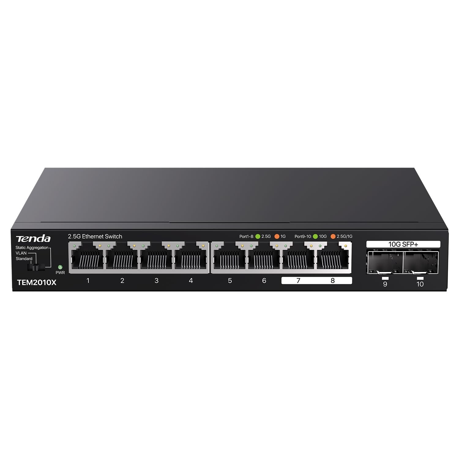 Tenda Tem2010x 8 Port 2.5Gb Ethernet Switch Unmanaged With Lightning Protection