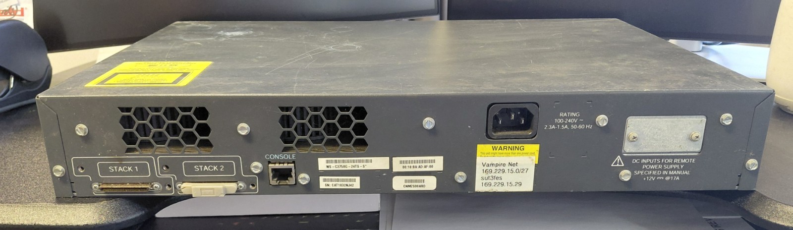 Cisco Catalyst 3750 Series WS-C3750G-24TS-S 24-Port Gigabit Switch w/ SFP Ports