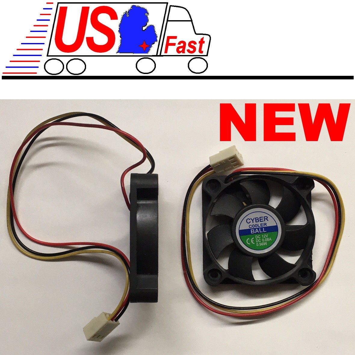 NEW BALL BEARING CyberCooler 50mm*10mm Fan 12V/VDC/DC 3pin/wire Cyber Cooler