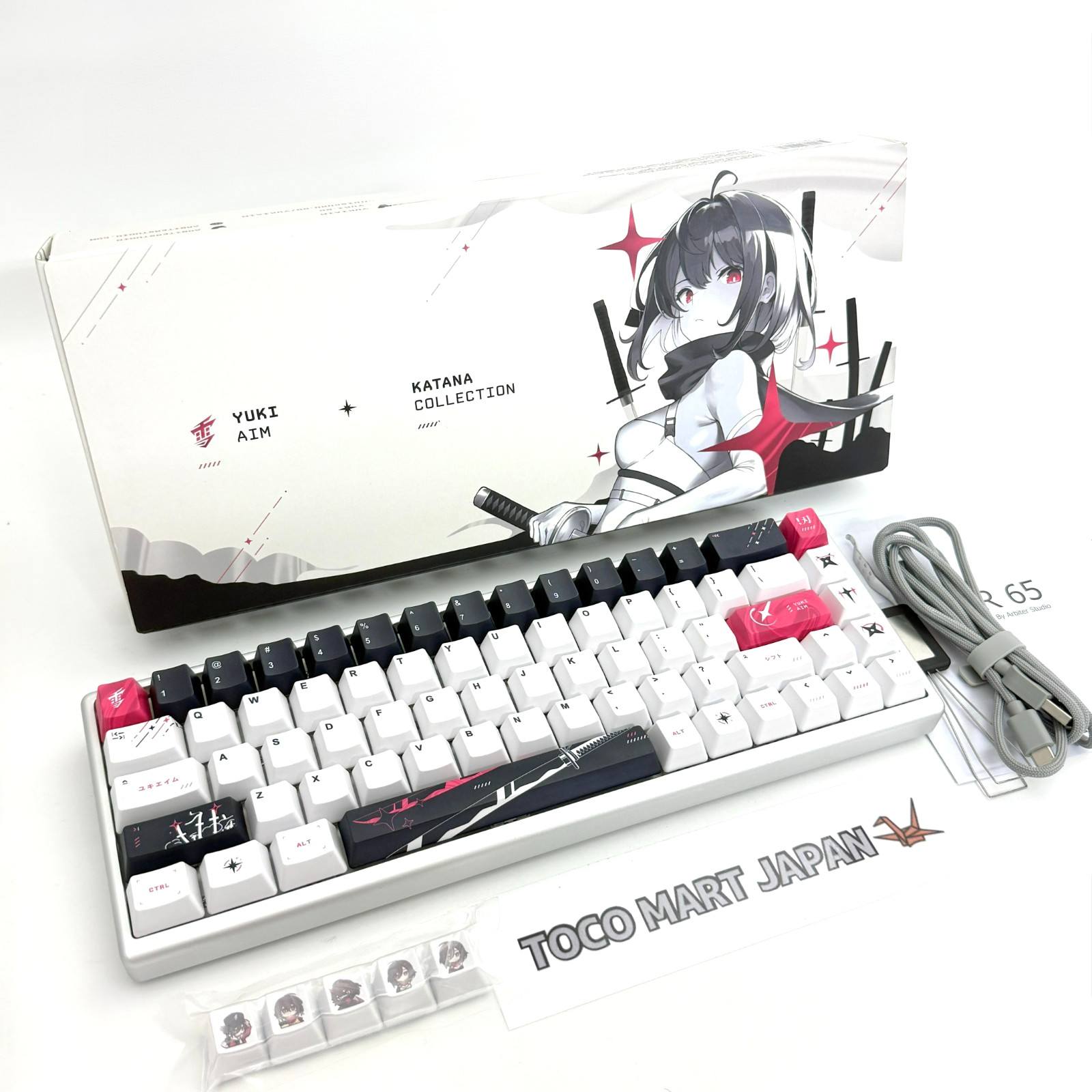 Arbiter Studio Yuki Aim Polar 65 Katana Gaming Keyboard AS-KB165WHUS-YUKI Used