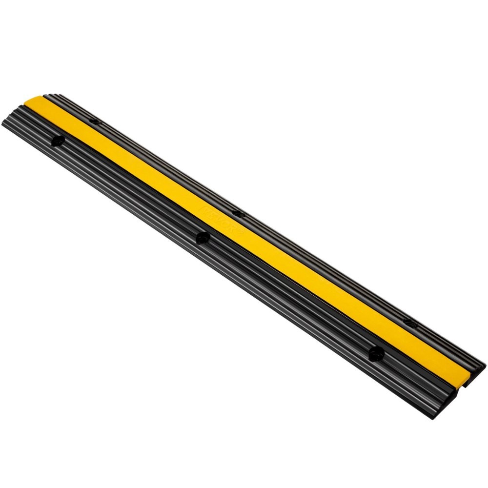 4 Pack 1-Channel Rubber Cable Protector Ramp Heavy Duty 22046Lbs Load Capacity