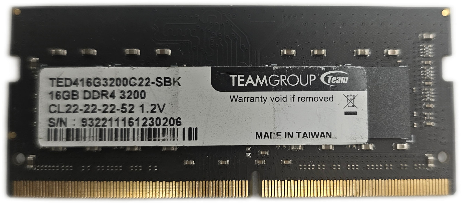 Team Group 16GB PC4-3200 260-Pin  SODIMM Laptop RAM Memory