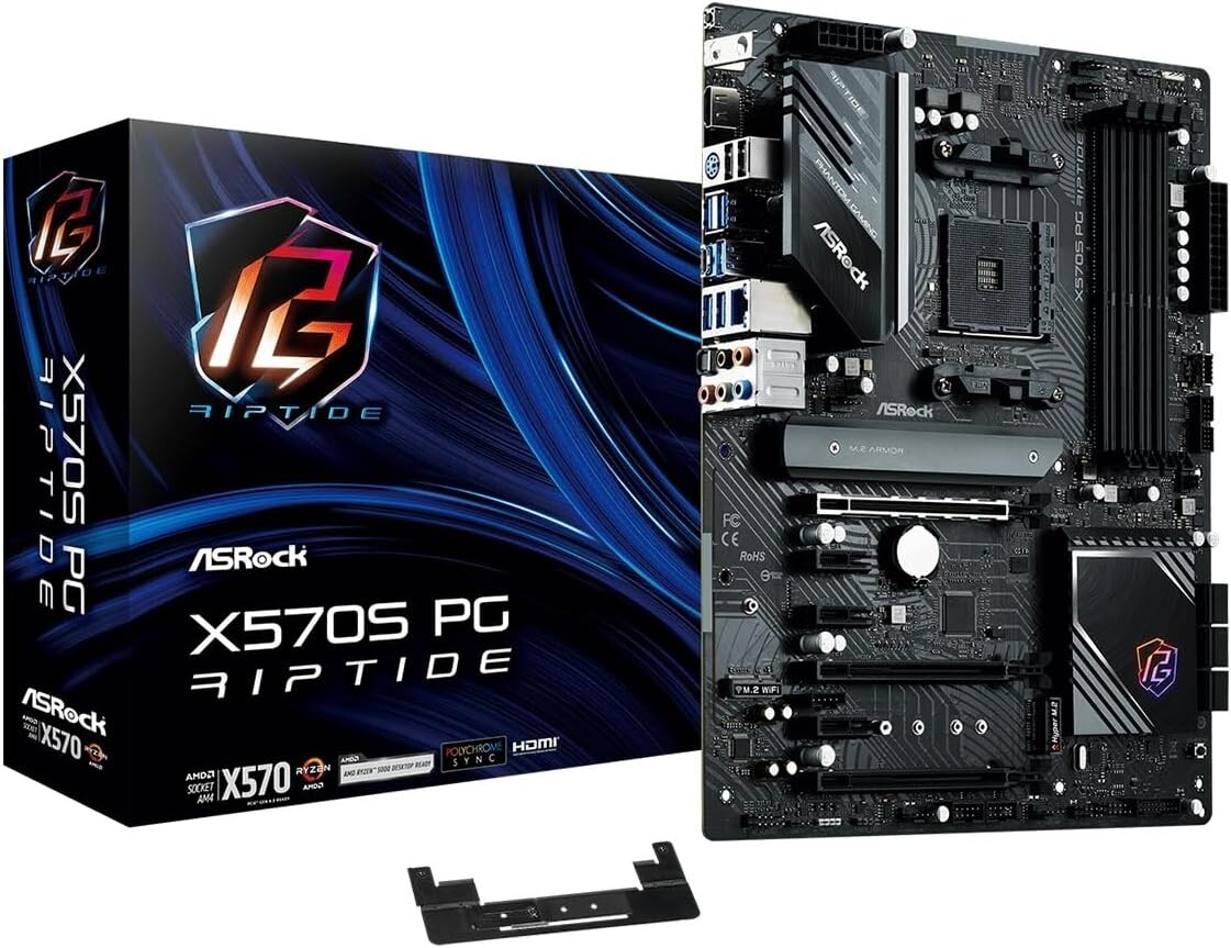 ASRock Motherboard X570S PG Riptide for AMD Ryzen 5000 Series CPU (Soket AM4)