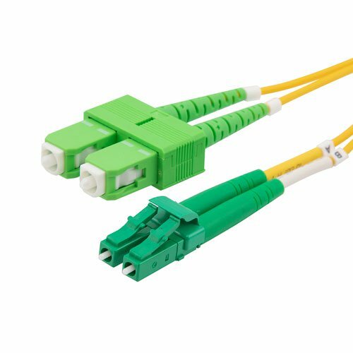 20 PACK LOT 3m LC(APC)-SC(APC) Duplex 9/125 OS2 Singlemode Yellow OFNR 10FT