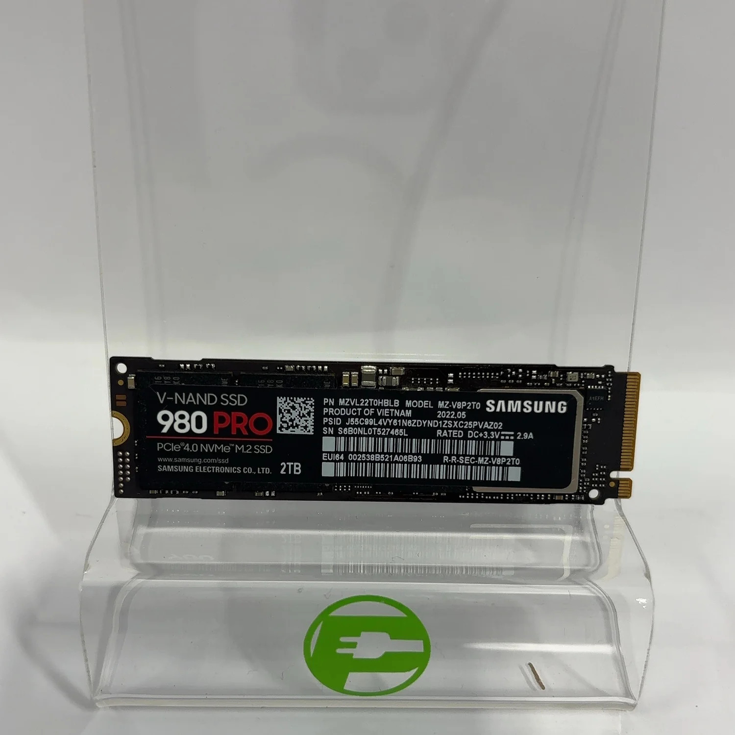 Samsung 2280mm 980 Pro 2TB M.2 NVMe Gen 4.0 x 4 SSD MZ-V8P2T0